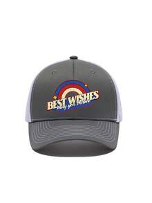 New Retro American Letter Print Baseball Cap, Unisex Breathable Sun Protection Trucker Hat, Outdoor Casual Hip Hop Modern Mesh Cap - Multicolor - View 11