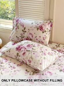 1pc/2pcs/4pcs Floral Print Pillowcase, Breathable Soft Comfortable, Envelope Closure Suitable For Bedroom Sofa Home Decor, Retro Style Bedroom Living Room Home Decor, Pillow Insert Not Included, Suitable For All Seasons - Multicolor - View 2