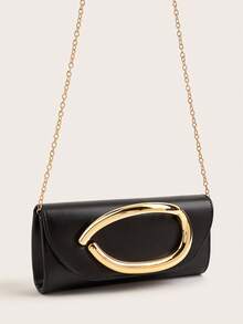 AIBBYDAR Bolso de noche para mujer, color negro sólido, bolso de mano de lujo de piel sintética de moda, adecuado para ocasiones formales, bodas, fiestas, Halloween, Navidad - Negro - Ver 7