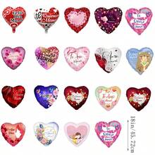 10pcs 18-Inch Random Spanish Mother's Day Heart Foil Balloons, 18-Inch "I Love You Mom" Balloons For Mother's Day Birthday Party Decorations, Mother's Day Gifts, Mother's Day Decorative Balloons - Multicolor - View 3