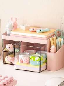 1pc Desktop Stationery Storage Box, Drawer Type Storage Box, Student Desk Organizer, Children Hair Accessory, Desk Planner, Pen Holder - Multicolor - View 8