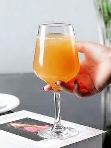 1pc Reusable Juice Glass, Thick Transparent Stemware, Milk Cup Set, Suitable For Party And Wedding Juice Cup - Clear - View 3