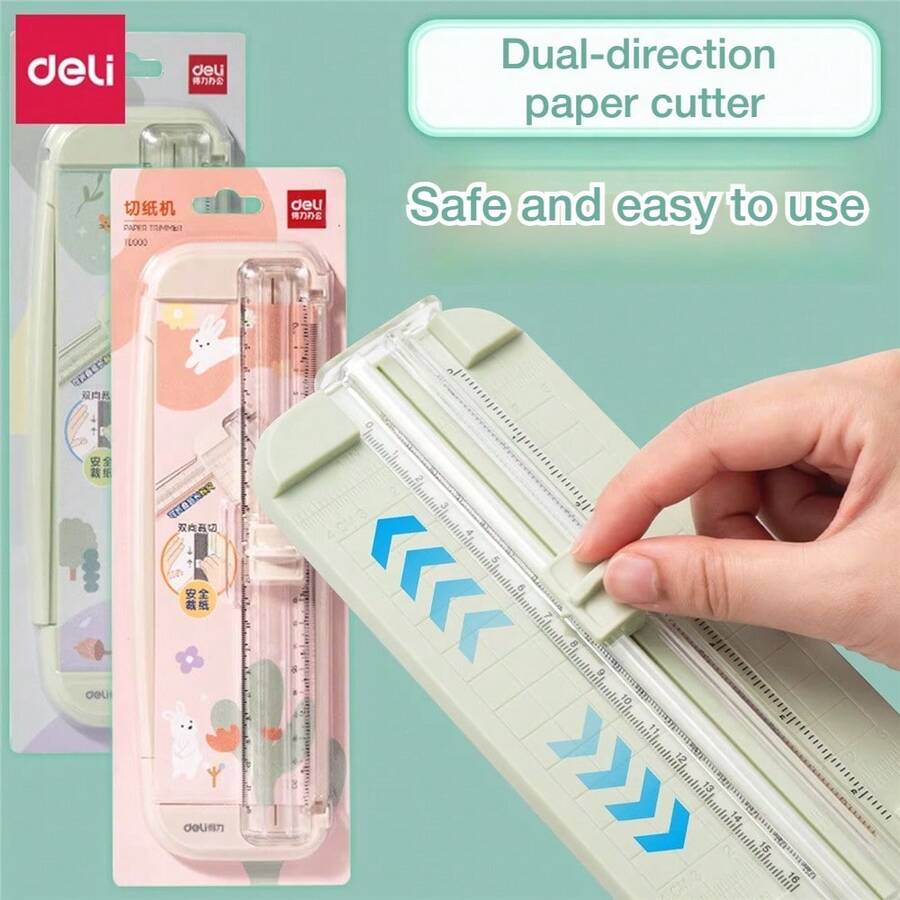 1PC Portable A5/A6 Paper Cutter Trimmer, Uncharged Manual Cutting Tool Made With Durable Plastic, School, Home, And Office Use - one-size - View 1