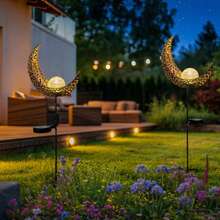 1 pieza Luz solar creativa de la luna y el planeta para el jardín - Decoración para patio y jardín al aire libre, adecuada para fiestas, Ramadán y decoraciones de Eid, opción de regalo - Multicolor - Ver 8