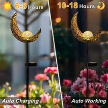 1 pieza Luz solar creativa de la luna y el planeta para el jardín - Decoración para patio y jardín al aire libre, adecuada para fiestas, Ramadán y decoraciones de Eid, opción de regalo - Multicolor - Ver 10