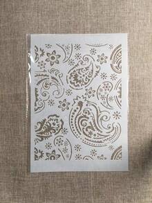 1pc White Plastic A4 Classic Paisley Pattern Drawing Template - Single Piece - View 2