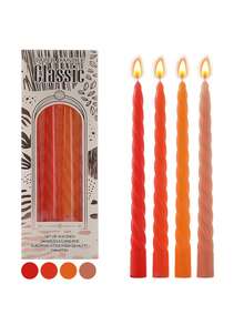 4 支装 10 英寸螺旋蜡烛 - 无香长燃装饰蜡烛，莫兰迪渐变长烛台，浪漫家居、婚礼、烛光晚餐无烟彩色烛台，适用于节日、婚礼和餐厅 - 多款 - 查看 15