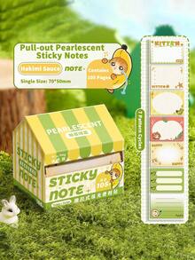 1包[105张]珍珠光泽房屋造型立体弹出式便签 - 105张可爱猫咪图案，防水可重复使用，多用途姓名标签，适用于学校和办公室 - 抽拉式便利貼 - 查看 12