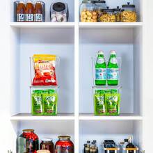 Pequeños contenedores de almacenamiento de plástico - para organización de cocina, organizadores de despensa y almacenamiento, organizador de refrigerador, organizador de gabinete, contenedores de almacenamiento transparentes (paquete de 4) - 2 Paquete - Ver 7