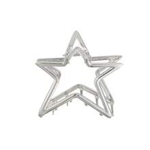 1pc Pentagram Star Jaw Clip, Sweet & Cool Y2K Hair Accessory, For Thin Hair & Half-Up Hairstyles, Back Head Clip For Women, Vacation - 銀色 - 查看 3