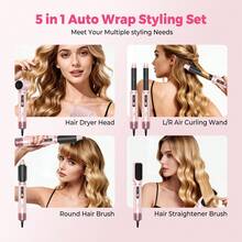 UKLISS Multifunctional 5-In-1 Hair Care Set, 60,000 RPM, Hair Dryer, Suitable For Curling And Straightening Hair At Home, Detachable Accessory Heads, Portable, Suitable For Salon, Travel, Gift - EU C Type Plug(220-240V) - View 3