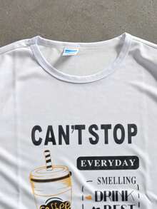 1pc Women's Casual Summer T-Shirt, Fashionable - White - View 3