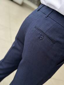 Men's Tailored Dress Pants - Màu xanh hải quân - Xem 4