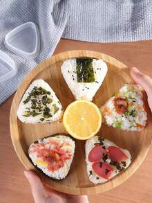 2 piezas Molde de plástico para hacer bolas de arroz de sushi, herramientas en forma de triángulo/rectángulo para hacer bolas de arroz de sushi, molde de silicona para bolas de arroz, molde de bolas de arroz de fácil desmoldeo, adecuado para madres y entusiastas de la cocina DIY - Multicolor - Ver 13