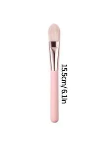 1pc Delicate Soft Pink Foundation Brush, Natural Flawless Makeup Application, Compact & Versatile Makeup Brush Tool - Pink - View 8