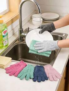 1/5/7 Pairs High-Quality Colorful Kitchen Dishwashing Gloves, Time-Saving & Effortless Cleaning, Anti-Slip , Multifunctional Gloves {Random Color - Multicolor - View 8