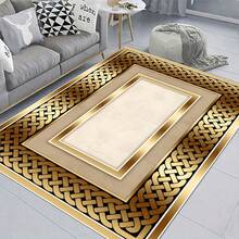 Brown Area Rug, European Style Carpet, Mat, Suitable For Living Room, Bedroom, Home, Hotel, Dining Room, Study - (5) - View 2