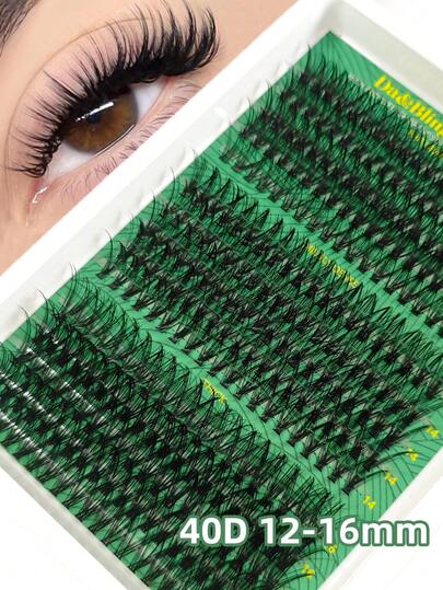 300 Fluffy False Eyelashes Set, 40D Individual Eyelash Thick Cluster Eyelash Extensions D Curl Lashes Clusters Single Layer Thick Cluster False Eyelashes Set, Extra Long False Eyelashes Set, D-Curl Curly False Eyelashes Set, 10-16MM Thin False Eyelashes Set, Suitable For Beginners, Great For Daily Makeup, Parties, Halloween And Christmas, Essential For Halloween And Christmas, False Eyelashes