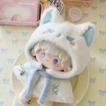 10/20厘米娃娃服装 动物连帽斗篷 海星头饰 10厘米可爱蛋糕斗篷娃娃套装 适合10厘米娃娃，Labobo第一/二/三代（仅含服装） - 彩色 - 查看 3