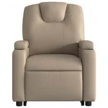 vidaXL Recliner With Lift Assistance Cappuccino-Brown Faux Leather - Jaune citron - Voir 9