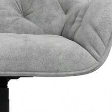 Swivel Armchair, Height Adjustable, Ergonomic, Light Grey Velvet Look, For Living Room And Office. - Grey - View 7