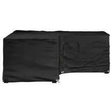 vidaXL Gartenmöbel-Abdeckung In L-Form 12 Ösen 185x185x70 Cm - Black - View 3