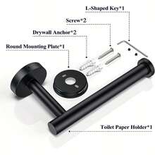 2pcs Set: Round Towel Ring + Toilet Paper Holder, Drill-Mounted Sturdy, Suitable For Bathroom, Toilet, Balcony, Kitchen - Multicolor - View 11