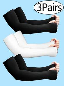 3 أزواج / زوج واحد أكمام ذراع للرجال والنساء ضاغطة للحماية من الأشعة فوق البنفسجية وتبريد الذراع، لتغطية الوشم، أكمام ذراع لكرة السلة وكرة القدم - B - مشاهدة 12