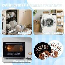 Clean Dirty Magnet For Dishwasher,Dishwasher Magnet Clean Dirty Sign,Puppy Pattern (White And Black) - / - View 4