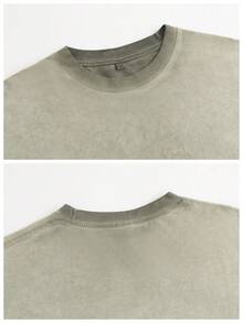 Men's Grand Canyon National Park Pattern T-Shirt -100% Cotton, Short Sleeved, Round Neck, Summer Casual Outdoor Clothing, Machine Washable  Christmas Gifts For Men Mens Gifts - 髒洗軍綠色 - 查看 3