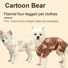 Warm Fleece Printed Clothes For Medium & Small Pets, Cats & Dogs - White - View 1