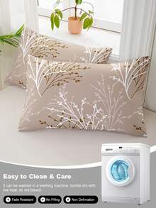 1pc/2pcs/4pcs Polyester Floral Pattern Pillowcase (Pillow Insert Not Included), Soft & Comfortable, Suitable For All Seasons - Multicolor - View 7
