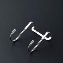Ganchos de puerta en forma de S doble de acero inoxidable, fáciles de instalar, ganchos de puerta de estilo moderno de metal, adecuados para almacenamiento en la cocina y el baño - Plateado - Ver 8