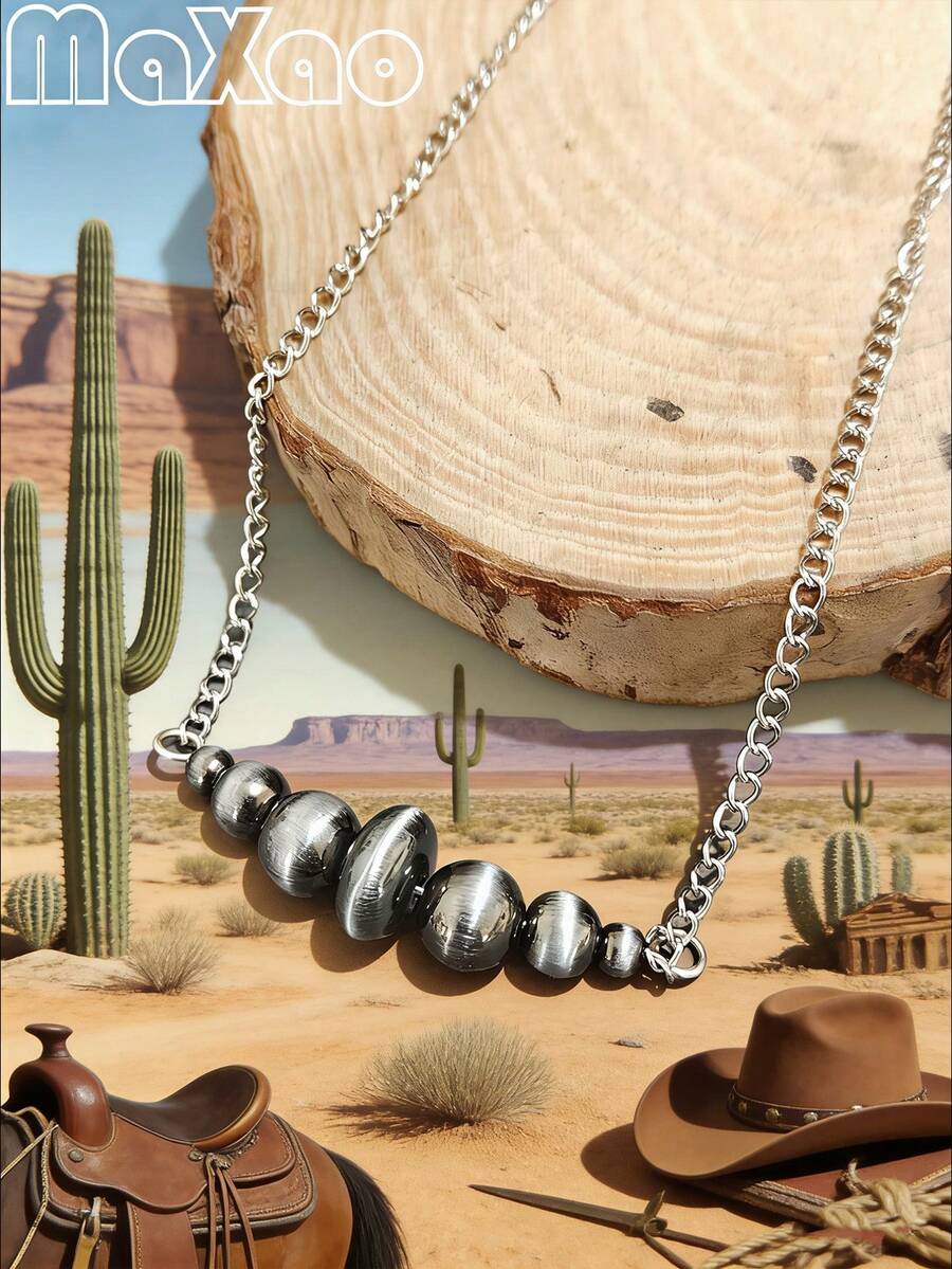 Women's Retro European & American Bohemian Style Faux Pearl Necklace, Suitable For Daily Wear, Will Receive Compliments From Friends, Minimalist & Fashionable