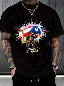 Camiseta de hombre,estampado de Benito Bowl,bandera de Puerto Rico,festivo,fiestas deportivas,eventos patrióticos,ocio grupal,ropa de celebración,streetwear urbano,regalo deportivoenvío nacional,playera de hombre,ropa de hombre,regalos para hombre,regalos para tu novio,oversize hombre. - Negro - Ver 1