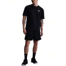 Nike Solid Color Print Dropped Shoulder Short Sleeve Crew Neck T-Shirt, Black - 黑色 - 查看 13