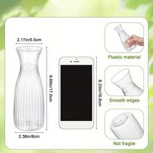 Bộ 5/10/12 bình hoa nhựa cao cấp kiểu dáng kim cương, trong suốt, làm thủ công, thích hợp cho nhiều loại bó hoa và trưng bày trang trí, lý tưởng cho trang trí bàn, đám cưới, tiệc tùng, trang trí Giáng sinh. - Trong sáng - Xem 6