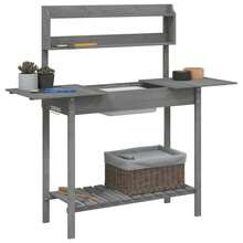vidaXL 147,5x44x139,5 Cm Massivholz Tanne Pflanztisch Mit Waschbecken - A - View 5