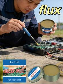 1pc Jue Fish Soldering Paste, Thermal Conductive, Deoxidizing, Cleaning Solder Points, Home Electronics Repair, Soldering Auxiliary Tool, Soldering Paste, Solder Wire, Flux, Strong No-Clean Soldering, Non-Acid, Non-Halogen, Yellow Solder Oil, Stainless Steel, Soldering Paste, Flux, Low-Temperature Rosin Soldering, No-Clean, Lead-Free, High Purity, Electric Iron Repair, Solder Oil - Multicolor - View 4