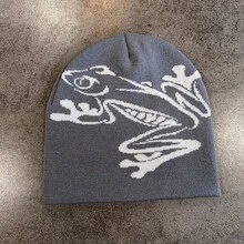 Casual Frog Knitted Hat European And American Street Jacquard Personality Pullover Beanie Export Wholesale - 綠色 - 查看 6
