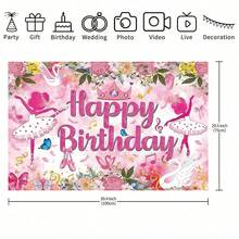 1 لافتة لحفلة عيد ميلاد بموضوع الأميرة، خلفية وردية بزهور بالية، موضوع رقص البالية، لوازم طاولة كعكة عيد الميلاد، ديكور الغرفة، مناسب للربيع والصيف والخريف والشتاء، متعدد الأحجام والوظائف، قماش خلفية للحفلات، للديكور الداخلي والخارجي، استوديو التصوير، ديكور الحديقة، ديكور الحفلات وكشك الهاتف. - متعدد الألوان - مشاهدة 5