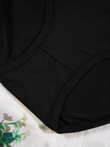 6pcs/Pack Plus Size Women's High Waist Solid Color Elastic Comfortable Briefs - Multicolor - View 5