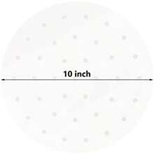 10 Inches Bamboo Steamer Liner, 50 PCS Round Air Fryer Parchment Paper With Holes For Air Fryer, White Non-Stick Steamer Liners - / - View 2