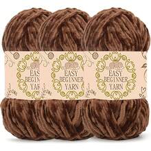 3件/套 150克 绒毛雪尼尔纱线，蓬松柔软的绒毛纱线，适合编织初学者的厚实柔软雪尼尔纱线 - 雪尼爾紗線 - 查看 11