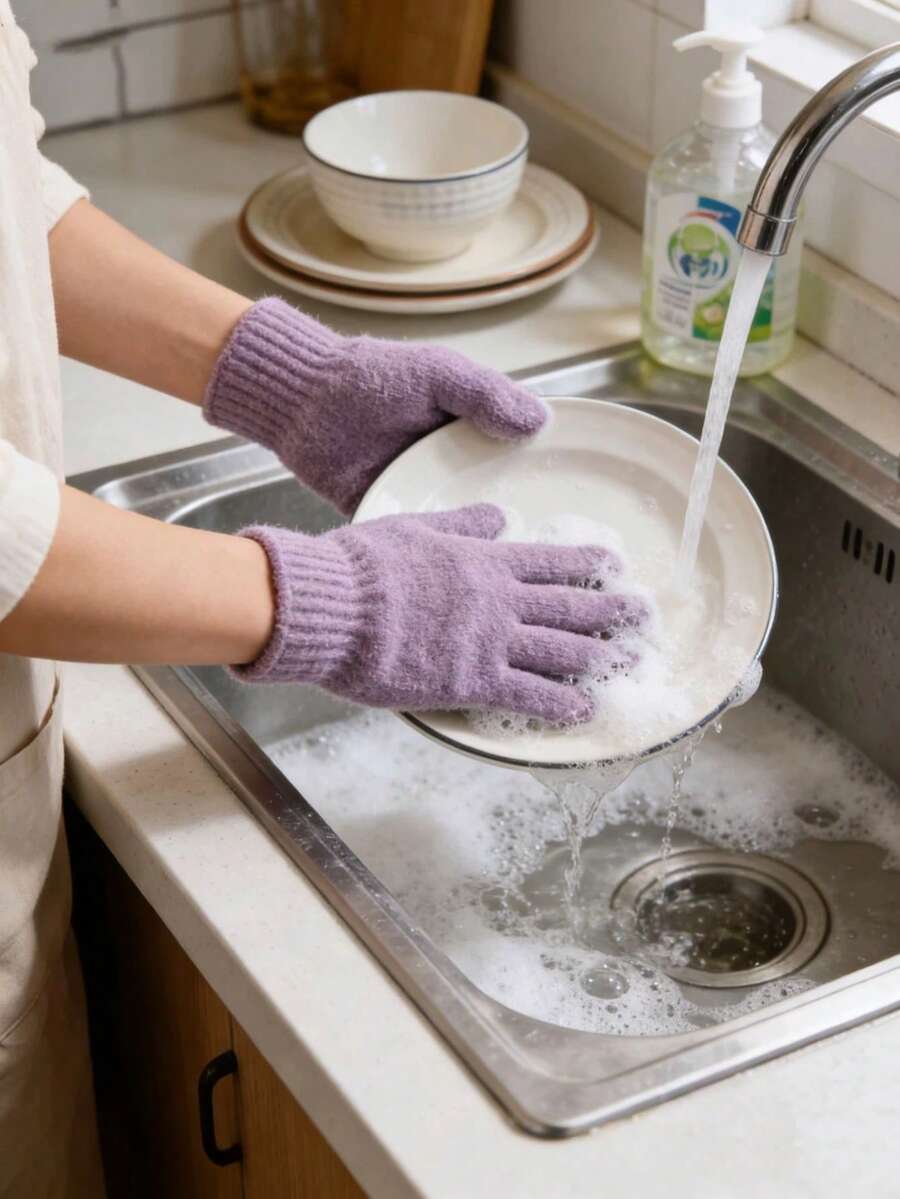 1/5/7 Pairs High-Quality Colorful Kitchen Dishwashing Gloves, Time-Saving & Effortless Cleaning, Anti-Slip , Multifunctional Gloves {Random Color