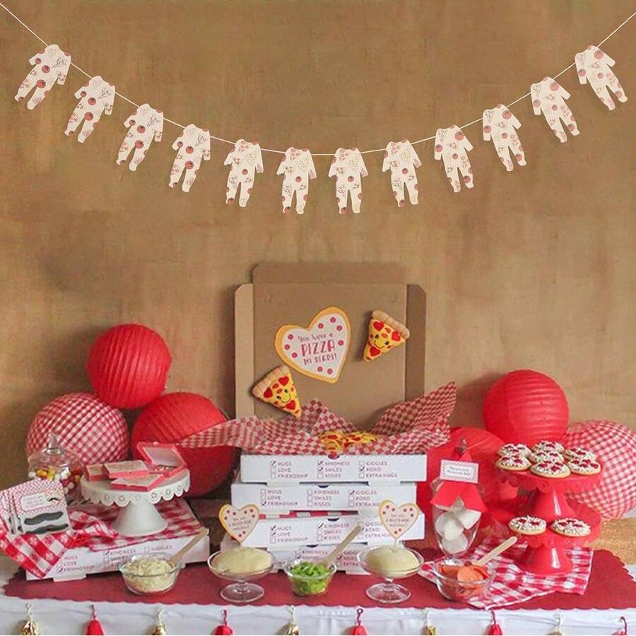 Pizzeria Baby Shower Banner - Pizza Party BabyShower Decorations,Pizza Garland,Gender Reveal Banner - Multicolor - View 1
