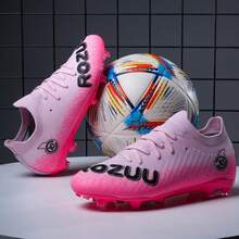 全新足球鞋/足球鞋一双，低帮钉鞋，适合上学、比赛、训练，防滑耐磨，男女成人通用 - 粉色 - 查看 3