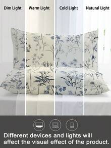Bộ 1/2/4 vỏ gối in hình cành lá hoa (không bao gồm ruột gối), mềm mại và thoải mái, phù hợp cho mọi mùa. - Nhiều màu - Xem 7
