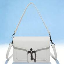 Y2K Punk Style Cross Decor Flap Shoulder Bag, Women's Small Square Handbag, Suitable For Girls Going To Work, Shopping, Photo Shooting, Party, Holiday Gift, High-Quality Purse - Multicolor - View 13