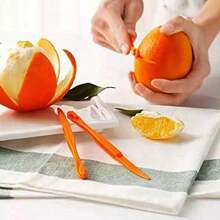 Orange Peeler Tools Citrus Peel Cutter Plastic Easy Fruit Vegetable Slicer Cutter Lemon Peelers Opener Remover Fruit Tools Kitchen Accessories Knife Kitchen Gadgets Strip Peeler Bar (2 Pack) - Bộ 2 cái - Xem 5